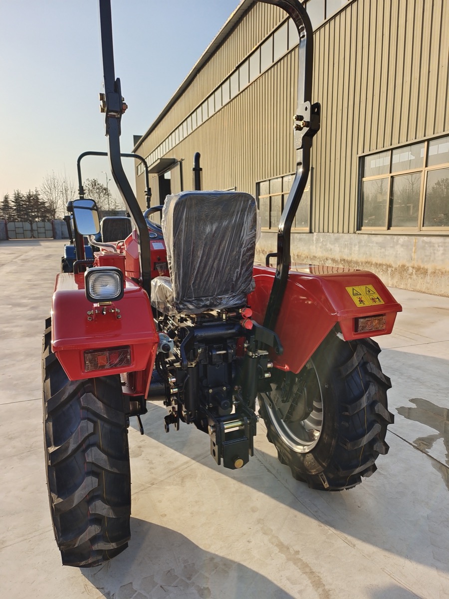 Rear three-point hitch detail on a TS Series tractor